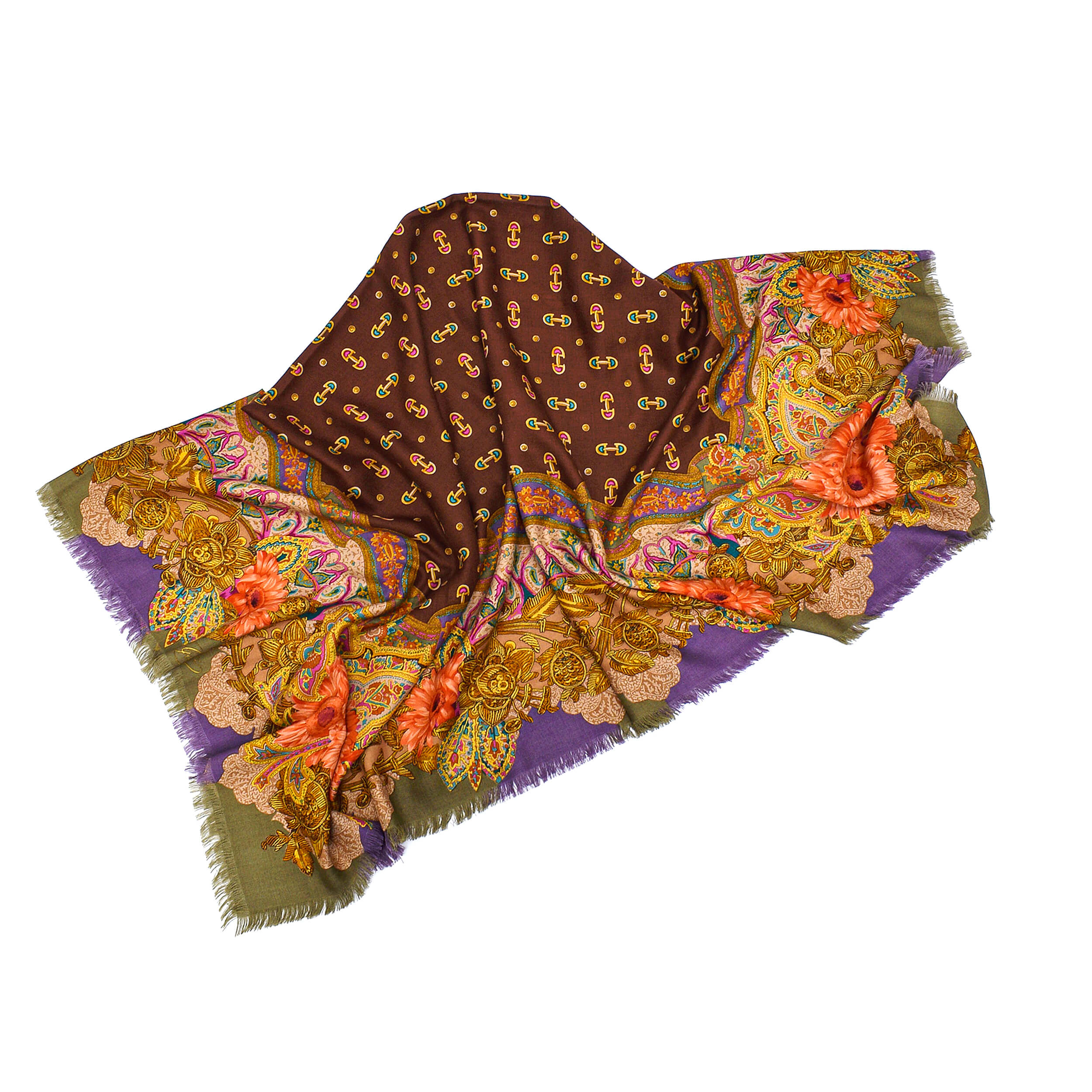 Gucci - Multicolor Etnic Wool&Silk Shawl 138 x138